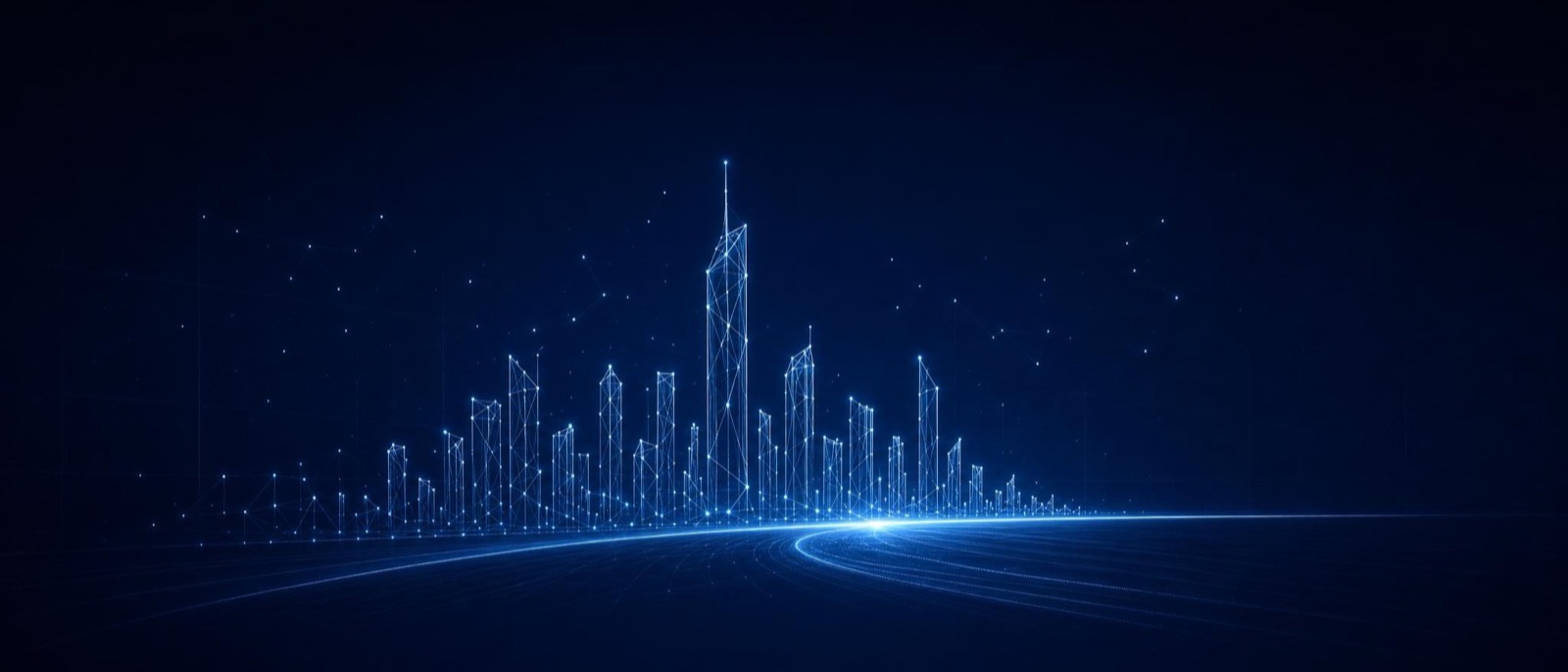 Gold Coast skyline as a luminous constellation illustration