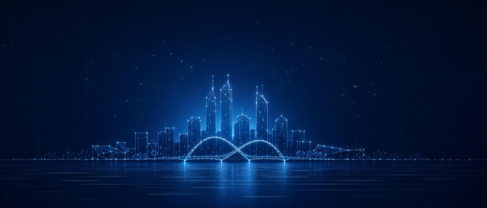 Perth skyline as a luminous constellation illustration